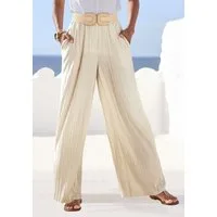 LASCANA Schlupfhose mit Plisseefalten und weitem, luftigem Bein mit Zierschnalle, leichte Sommerhose, elegant