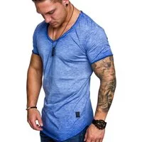Amaci&Sons T-Shirt NYC Basic Oversize T-Shirt mit V-Ausschnitt Herren Oversize Vintage Verwaschen V-Ausschnitt Shirt