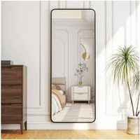 Hopibath Ganzkörperspiegel für Schlafzimmer Spiegel groß für Wohnzimmer Flur Garderobe Hotel (Standspiegel Rechteckig, mit Alurahmen, 5mm Glas), 180x80, 150x50, 160x40, 140x40cm