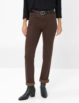 Brax Damen Five-Pocket-Hose Style CAROLA DARK CHOCOLATE, dunkelbraun, Gr. 36