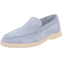 Ital-Design Eleganter Damen Slip-On Schuh mit hohem Tragekomfort Slipper (90927388) Blockabsatz Mokassins in Hellblau