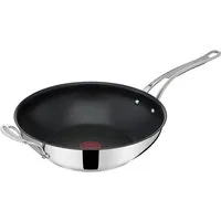 Tefal Wok Jamie Oliver Cook's Classic, Wokpfanne Induktion, Edelstahl (1-tlg), Thermo-Signal bei idealer Brattemperatur, Antihaftversiegelung