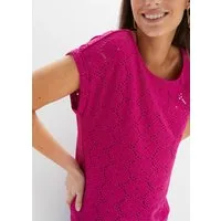 bonprix Shirtbluse bequeme Passform, mit Lochstickerei, elastisches Material