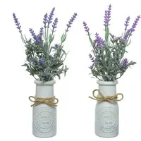 Kunstblume, Decoris season decorations, Künstlicher Lavendel 32cm in Dekoflasche Lila 1 Stück sortiert