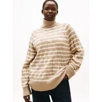 Tommy Hilfiger Curve Rollkragenpullover CRV SOFT WOOL CABLE ROLL-NK SWT in großen Größen, mit Zopfmuster, aus reiner Wolle