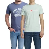 Jack & Jones Print-Shirt (Spar-Set, 2er-Pack) mit hochwertigem Logodruck, aus Baumwolle