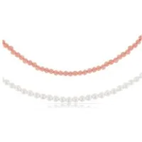 Made by Nami Perlenketten-Set Zweireihige Damen Halskette mit Süßwasserperlen wasserfest verstellbar, aus Edelstahl – wasserfest – hypoallergen – multilayer Design