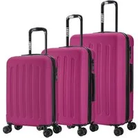 Flexot Hartschalen-Trolley F-3045 (Gr. M, L, XL) – Kofferset – ABS-Hartschale, 4 Rollen, Robuster und moderner Koffer mit vier 360° Rollen und Zahlenschloss