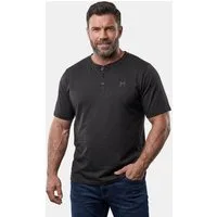 Men Plus T-Shirt Henley Basic Halbarm Rundhals