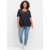 Sheego T-Shirt T-Shirt Kurzarm in A-Linie mit dekorativer Blende
