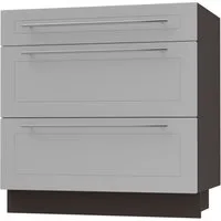 Feldmann-Wohnen Unterschrank Kvantum (Schublade mit REJS Vollauszug, Selbsteinzug und Soft-Close-Funktion, 1-St., Fronten mit dekorativen Fräsungen und leicht abgerundeten Ecken) 80x50x82cm lava - dust grey (Q-D3R/80)