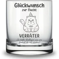 Lasernauten Whiskyglas Glas mit Gravur zum Abschied Kollegin Kollege Geschenk Verabschiedung