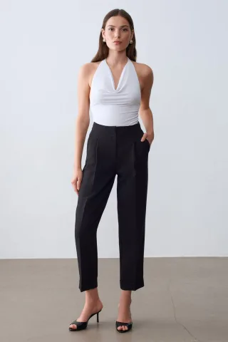 Damen Hohe Taille Gerade Schnitt Maßanzughose