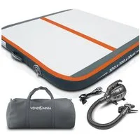 VENDOMNIA Gymnastikmatte AIRTRACK - Fitness Sport 1/2/3/4/5/6/7/8m Farbwahl (elektrische Luftpumpe aufblasbar PVC Dicke:10/20cm), Tumbling Tracking Gymnastik Yoga Air Track Matte