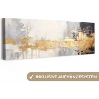 OneMillionCanvasses® Leinwandbild Panorama Gold - Luxus - Acryl - Kunst, Fotodruck (1 St), Wandbild, Deko Schlafzimmer Wohnzimmer Flur 60x20 cm