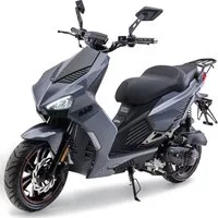 Burnout Motorroller BAD s Grau, 50 ccm, 45 km/h, Euro 5, Keyless-Go, Alarmanlage, LED-Beleuchtung