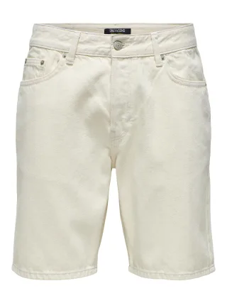 ONLY&SONS - ONSEDGE ECRU 2044 PIM DNM SHORTS NOOS ecru - Gr. - M