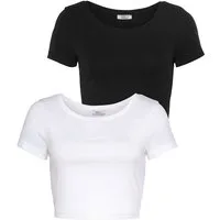 Flashlights Kurzarmshirt (2-er Pack) kurzärmelig, aus Baumwolle, Feinrippstoff, im praktischen Pack