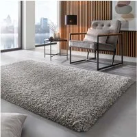 TaraCarpet Langflor-Teppich Ragolle Twilight, rechteckig, Höhe: 60 mm, Shaggy Hochflorteppich grau Wohnzimmer Schlafzimmer 065x130