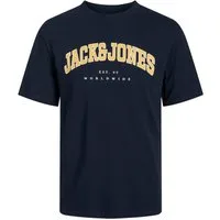 Jack & Jones Rundhalsshirt Jack&Jones Übergrößen T-Shirt navy JJECALEB VARSITY