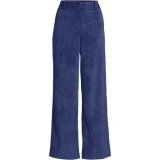 Stretchcord-Hose mit weitem Bein, Damen,  Blau, Polyester/Polyester-Mischung, by Lands' End