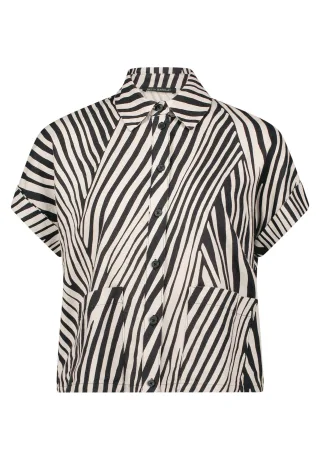 Betty Barclay - Leinenbluse schwarz/beige - Gr. - 36