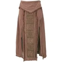 Guru-Shop Minirock Langer Boho Panel Skirt, offener Sommerrock,.. alternative Bekleidung