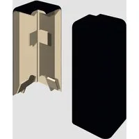 EGGER Sockelleisten-Aussenecke Universal schwarz, L: 1.6 cm, H: 5.9 cm, 2-St., neues kubisches Profil, 2 Stück