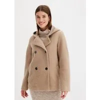 bonprix Cabanjacke moderner Look, aus kuscheligem Bouclé-Material, mit Kapuze