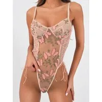 Elegant Love Body Bodysuit, ärmelloser Dessous, Damenunterwäsche Elegante Reizwäsche, rückenfrei Strappy Lingerie mit Spaghettiträgern