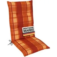 Gardissimo Hochlehnerauflage 2406 kariert Gartenstuhl Auflagen Kissen Polster Hochlehner Einlage, (1 St., 1 Auflage), UV-beständig, inkl. Bindebänder und Haltebänder, für Hochlehner-Stühle