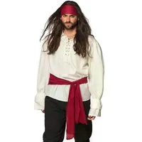 Boland Piraten-Kostüm Pirat Set rot Stirnband und Schärpe für Piratenkostüm Kostümzubehör, Stirnband 110 cm, Schärpe 190 cm - tolle Ergänzung für Piraten-Kostüm