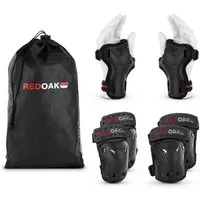 Bestlivings Protektoren-Set Redoak Schutzausrüstung (7-tlg., mit Ellenbogenschutz, Knieschutz und Handgelenkschutz, inkl. Tasche), Hochwertige Schutzausrüstung - Schoner Set - Inliner Schützer