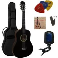 MSA Konzertgitarre C, 3/4 Konzertgitarre im Set, Classic, Nylonsaiten, Tasche, Band, Saiten, 3xPik, Stimmgerät, Lindenholz