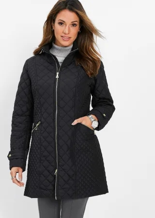 bonprix Kurz-Steppmantel, schwarz, Gr.36, Eleganter Kurz-Steppmantel mit Stehkragen