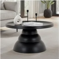 IDIMEX Couchtisch LORIS, Beistelltisch rund Metall pulverbeschichtet modern schwarz