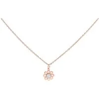 Wildcat Kette mit Anhänger Crystal Flower Kette - Roségold, Chirurgenstahl 316L - wasserfest, langlebig, hautverträglich