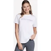 Skechers T-Shirt mit Rundhalsausschnitt, Kurzarm, aus Baumwolle und Polyester