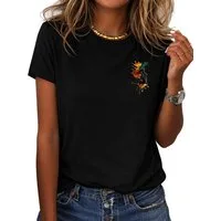 RMK T-Shirt Damen Shirt Rundhals Basic "Farbspritzer" aus Baumwolle
