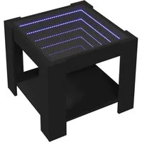 vidaXL Couchtisch LED-Couchtisch Schwarz 53x53x45 cm Holzwerkstoff (1-St)