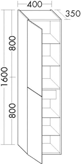 Burgbad Hochschrank Sinea Matt 1600x400x350 Weiß Solid Matt, HS482ELF1760 HS482ELF1760