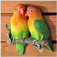 dazikemo Gartenfigur Dekofigur Wandfigur Lovebirds Vögel