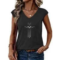 PYLIKE Print-Shirt Damen Casual Achselhemd mit Liebe Druck bequemes Tanktop Bequem für Freizeit und Büro,Strandurlaub