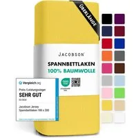 Jacobson Spannbettlaken BOXSPRING & ÜBERLÄNGE aus 100% Baumwolle, für hohe & lange Matratzen, Jersey Bettlaken 160 g/m²