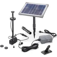 esotec Solarpumpe 5/160 Teichpumpenset LED+Akkuspeicher, 160l/h, 5Wp Solarmodul 101920 (Komplettset)