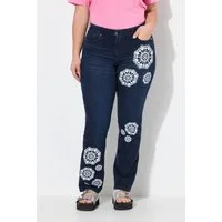 Angel of Style Regular-fit-Jeans Jeans Paula Straight Fit 3D-Blumendruck