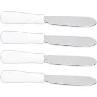 Alpina Buttermesser 4x BUTTERMESSER 10cm Edelstahl Weiß Set Speisemesser Butter 67 (4 Stück), Frühstücks Messer