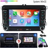 ESSGOO Für VW Golf 5 6 Plus Touran Caddy Jetta Autoradio Carplay Android Auto Autoradio (System : WinCE, Rückfahrkamera(optional), 2 DIN, AM/FM, SWC, CANBUS-Adapter ENTHALTEN (optimiert für Windows CE-System)