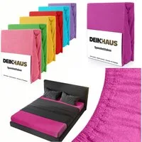 DH DEIN . HAUS Spannbettlaken Frottee SOFT, Baumwolle, Gummizug: rundum, (1 Stück), weich saugfähig atmungsaktiv Rundumgummi formstabil bis 20 cm
