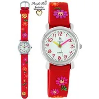 Pacific Time Quarzuhr Kinder Armbanduhr Blumen Silikonarmband, Gratis Versand